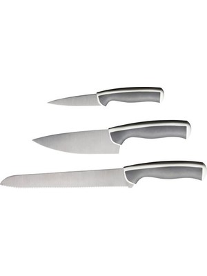 IKEA 3lü Bıçak Seti  Gri-Beyaz Paslanmaz Çelik Bıçak 3lü Set
