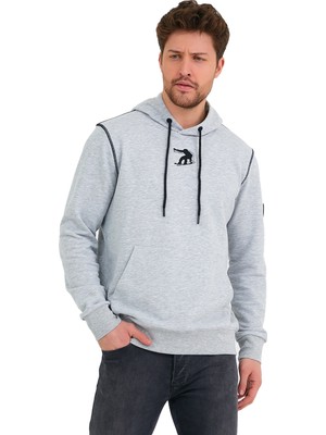 Adams Snowboard Nakış Logo Baskılı Gri Sweatshirt