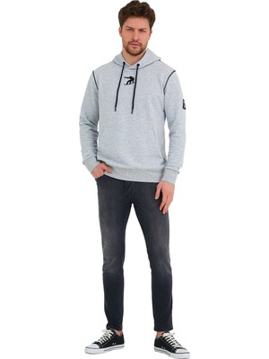 Adams Snowboard Nakış Logo Baskılı Gri Sweatshirt