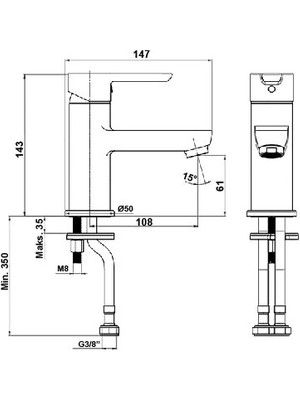 Hafele Dolce Lavabo Bataryası Parlak Krom