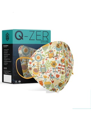 Q-zer Baykuş Desenli Ffp2 N95 Maske Meltblown Katmanlı