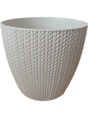 Serinova Sümela Örgü Desenli Saksı, Hasır Saksı (650 Ml)