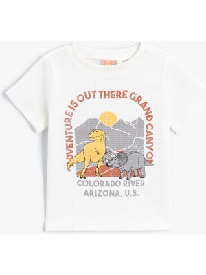 Koton Köpek Baskılı Tişört Kısa Kollu Bisiklet Yaka Pamuklu