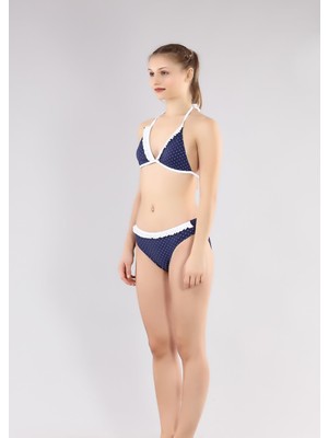 RUKO 2258-1 KIZ ÇOCUK PUANTİYELİ LACİVERT BİKİNİ