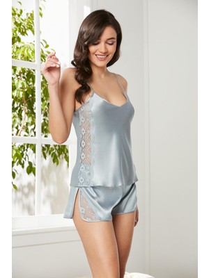 Pierre Cardin  Saten Dantelli Şort & Kombi Takım  - 438