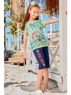 Berrak 5602 Kız Çocuk Pijama Takımı Yeşil - 3-4 Yaş