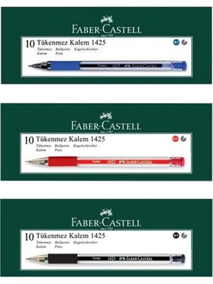 Faber-Castell 1425 Iğne Uç Tükenmez Kalem 10 Mavi 10 Kırmızı 10 Siyah