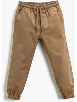 Koton Jogger Pantolon Chino Beli Bağlamalı Cepli