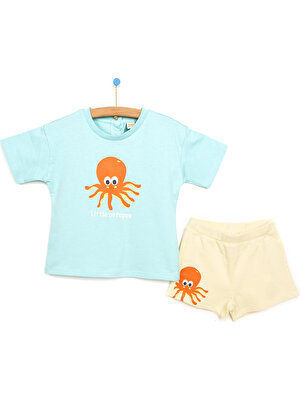 Hello Baby Under The Sea Erkek Bebek Organik Pamuk Tshirt Şort