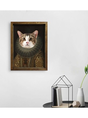 BK Evcil Dostlara Özel Portre Doğal Masif Ahşap Çerçeveli Tablo 45X65CM-14