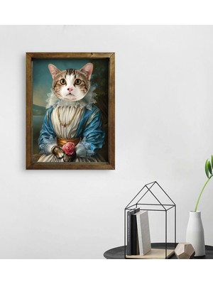 BK Evcil Dostlara Özel Portre Doğal Masif Ahşap Çerçeveli Tablo 45X65CM-11