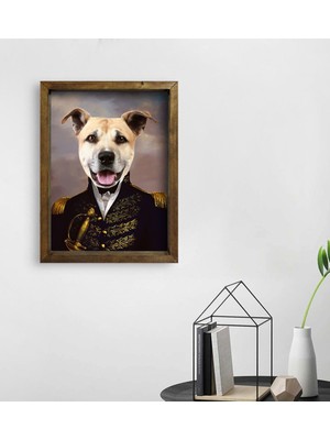 BK Evcil Dostlara Özel Portre Doğal Masif Ahşap Çerçeveli Tablo 45X65CM-10