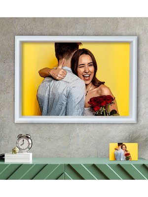 BK Kişiye Özel Yağlıboya Tasarımlı Özel Ahşap Çerçeveli Tablo 30X46CM-1