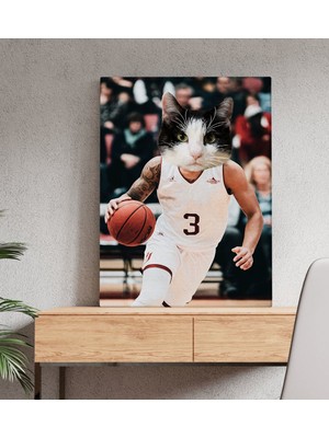 BK Evcil Dostlara Özel Basketbol Oyuncusu Tasarımlı Portre Kanvas Tablo 50X70CM-2