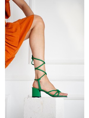 Zenneshoes Destina Topuklu Bilekten Bağlı Sandalet