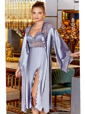 Saten Gecelik Sabahlık Takım