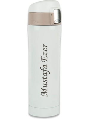 Sedef Silver Kişiye Özel Isim Yazılabilir Hediyelik Isimli  400 ml Paslanmaz Çelik Termos Bardak Mug Kahve Çay Ki