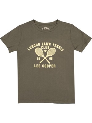 Lee Cooper Tennis Club Erkek Çocuk Bisiklet Yaka T-Shirt Haki