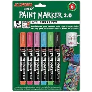 Crea 6'lı Paint Marker Seti Canlı Renkler ile Tüm Yüzeylerde Kullanım İçin
