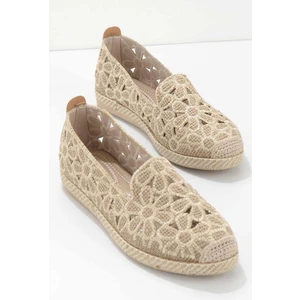 Bej Hasır  Kadın Espadril K01117092328