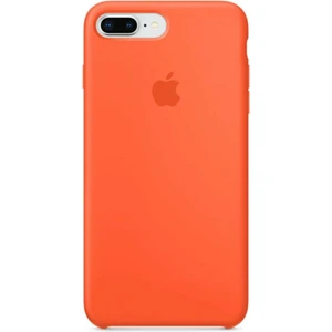 Piyasa Sepeti Apple iPhone 8 Plus Uyumlu Logolu Içi Kadife Altı Açık Lansman Turuncu Silikon Kılıf