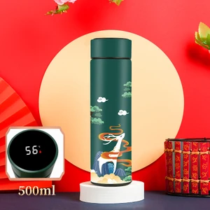 Paslanmaz Çelik Yalıtım Kupası LED Sıcaklık Ekran Akıllı Termos Su Kupası 500ML(Yurt Dışından)
