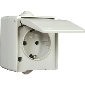 Mete Enerji Nemliyer Kapaklı Topraklı Priz Gri