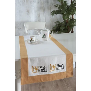 Ödel Home Buldan Keteni Bordürlü Taş Baskılı Etnik Desenli Runner