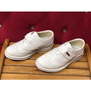 Erkek Çocuk Klasik Krem Renk Kaymaz Taban Klasik Sünnet Ayakkabısı