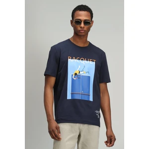 Fenza Modern Grafik T- Shirt Lacivert