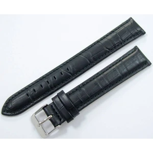 Ezgi Elektronik Bizon Deri Saat Kayışı 20MM Xl Uzun Siyah Saat Kordonu Kroko Baskı