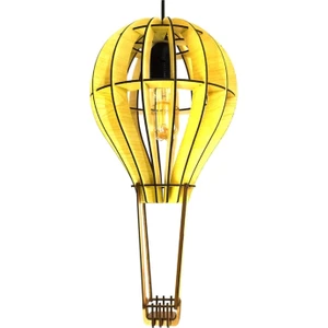 Hü Ma Tasarım ve Aksesuar Çocuk Genç Odası Için Doğal Ahşap Mdf 3D Puzzle Lazer Kesim Uçan Balon Avize