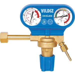 Yıldız Gaz Armatürleri 5301S Oksijen Tüp Regülatörü (Saat) G 3/4" 0-10 Bar