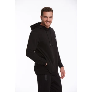 Erkek Siyah Regular Fit Pamuklu Kapüşonlu Sweatshirt