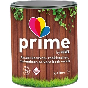 Hemel Prime Solvent Bazlı Renkli Ahşap Vernik - 2,5 Lt Ceviz