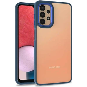 noktaks - Samsung Galaxy A53 5G - Kılıf Arkası Şeffaf Kamera Çevresi Parlak Zıt Renkli Flora Kapak - Mavi - T22862