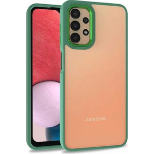 noktaks - Samsung Galaxy A53 5G - Kılıf Arkası Şeffaf Kamera Çevresi Parlak Zıt Renkli Flora Kapak - Yeşil - T22862