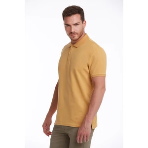 Erkek Hardal Regular Fit %100 Pamuk Polo Yaka Tişört