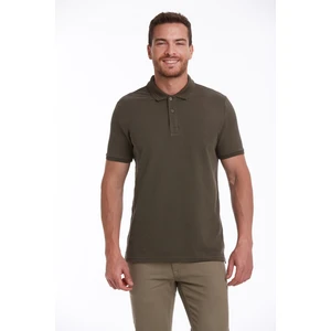 Erkek Haki Regular Fit %100 Pamuk Polo Yaka Tişört