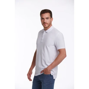 Erkek Beyaz Regular Fit %100 Pamuk Polo Yaka Tişört