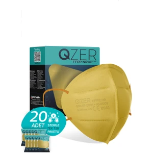 Qzer Sarı Renk 5 Katmanlı Ffp2 N95 Maske