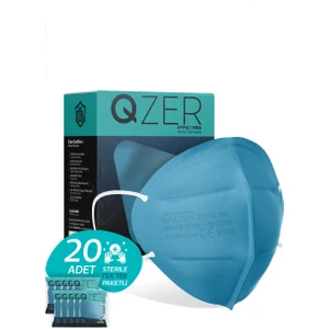 Qzer Mavi Renk 5 Katmanlı Ffp2 N95 Maske