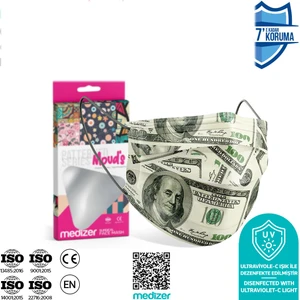 Meltblown Dolar Desenli Cerrahi Maske 10'lu x 3 Adet