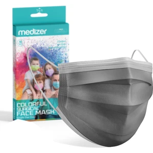 Gri Meltblown Kumaş Full Ultrasonik 3 Katlı Cerrahi Maske - Burun Telli