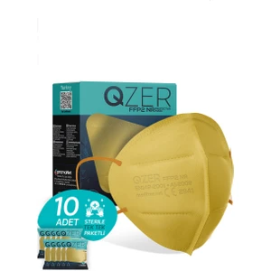 Qzer Sarı Renk 5 Katmanlı Ffp2 N95 Maske