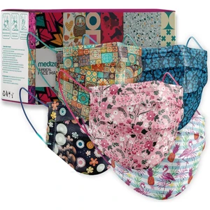 Mouds Serisi 3 Meltblown Kumaş 3 Katlı Full Ultrasonik Cerrahi Ağız Maskesi 5 Desen - Burun Telli