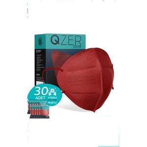 Qzer Bordo Ffp2 N95 Maske 5 Katlı