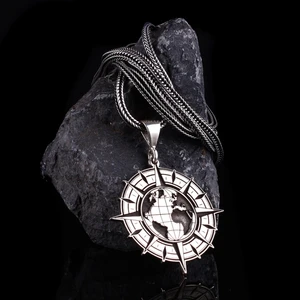 Tesbih Sepetim Dünya Haritası Işlemeli  925 Ayar Gümüş Kolye