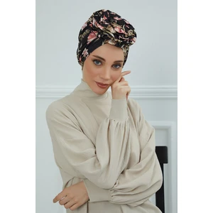 Aisha's Design Güllü Penye Desenli Bone,desen 34,B-21YD
