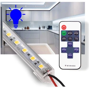 100 cm Dimmer Kumandalı Çubuk Şerit LED Mavi Işık Aydınlatma